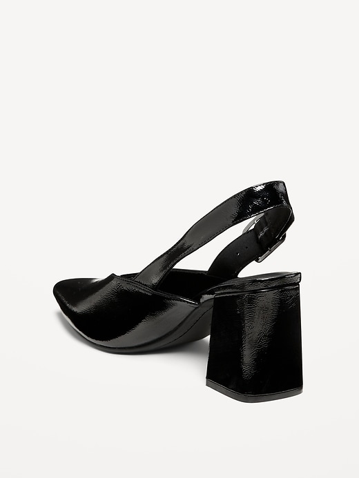 Image number 4 showing, Faux-Leather Slingback Heels for Women