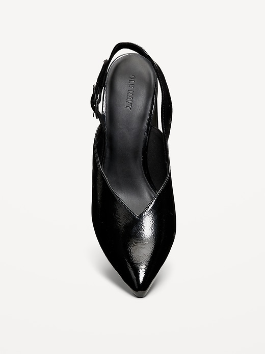 Image number 2 showing, Faux-Leather Slingback Heels for Women