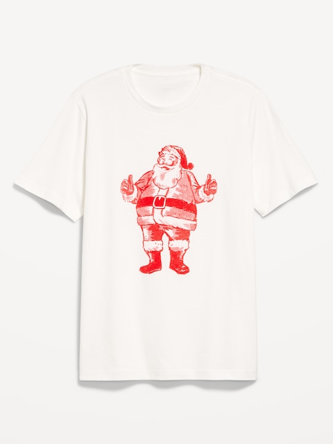 Holiday Graphic T-Shirt for Men - Santa And Reindeer