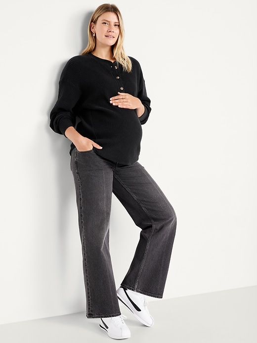 Image number 3 showing, Maternity Oversized Waffle T-Shirt