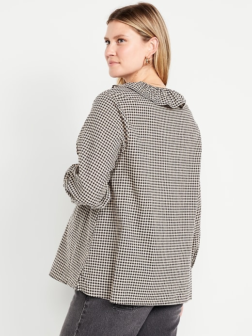 Image number 2 showing, Maternity Long Sleeve Button-Down Ruffle Shirt