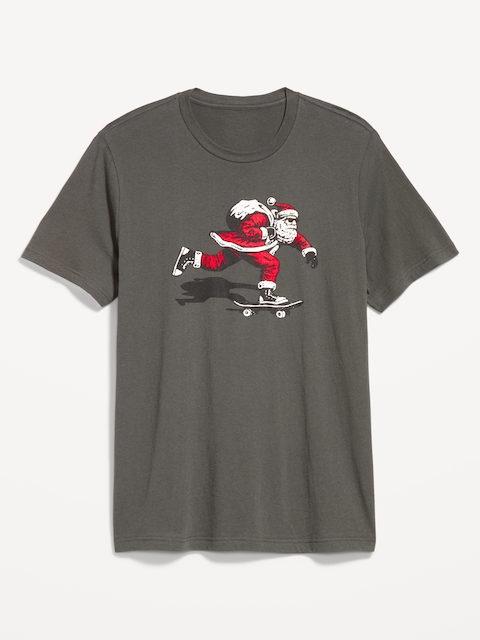 Holiday-Graphic T-Shirt - Skateboard Santa (Panther)