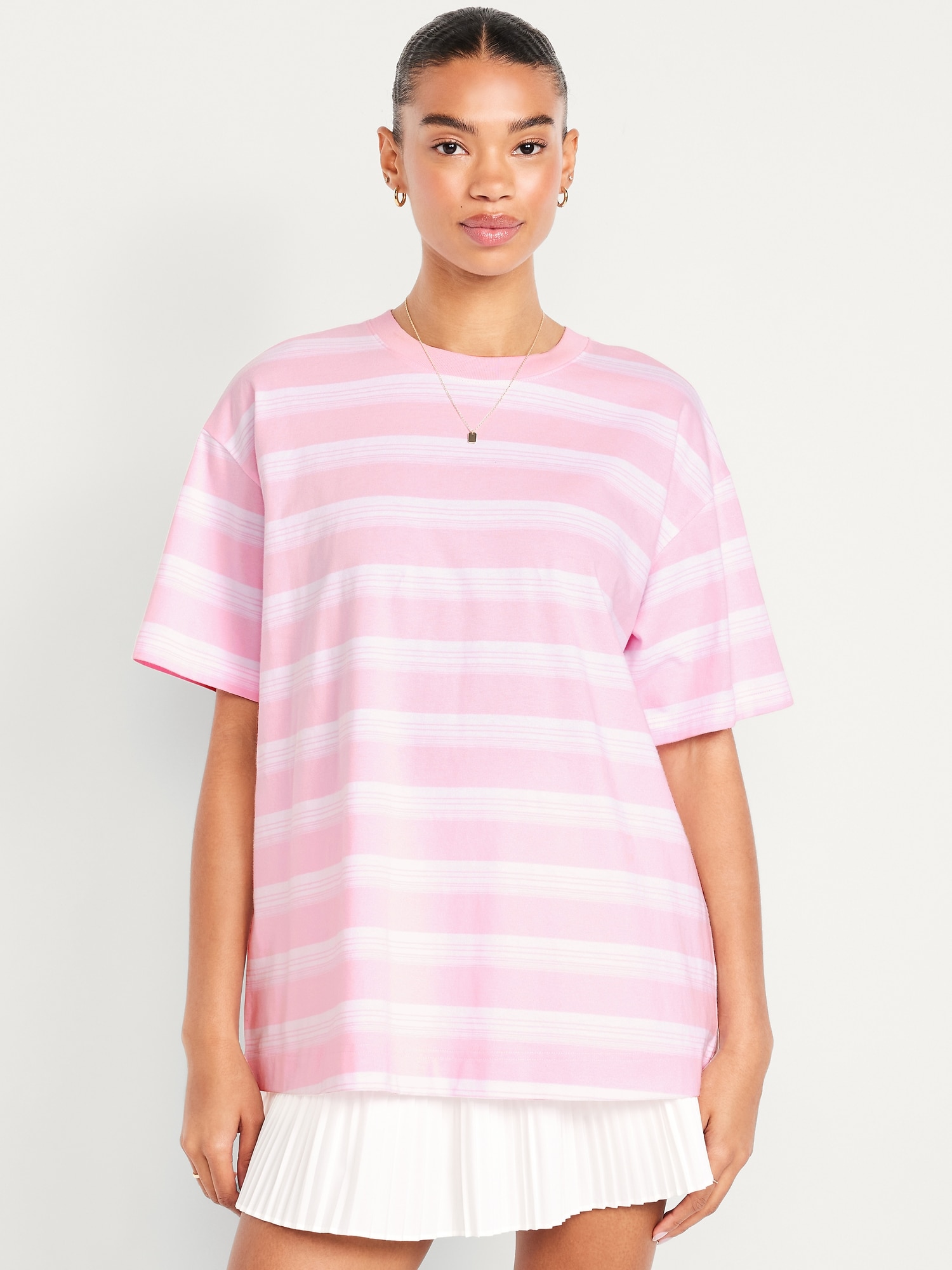 Heavyweight Oversized Striped Tunic T-Shirt