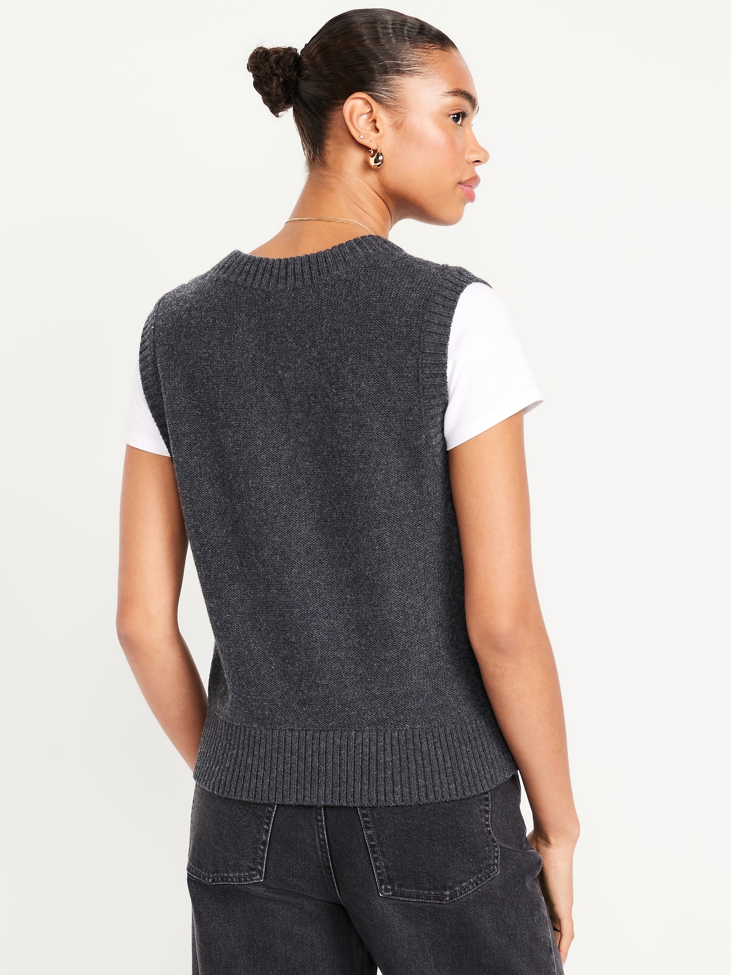 Wool-Blend Cable-Knit Vest