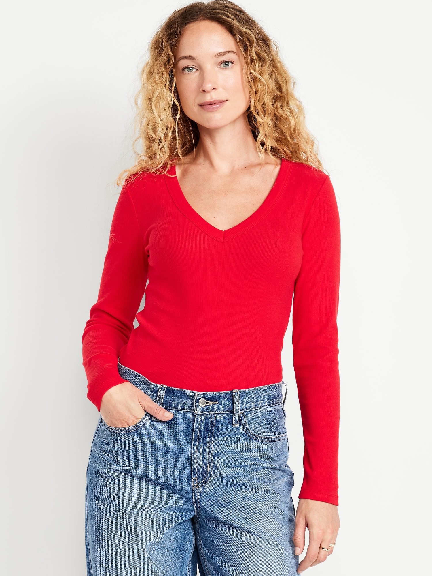 Cozy Snug Long-Sleeve V-Neck T-Shirt