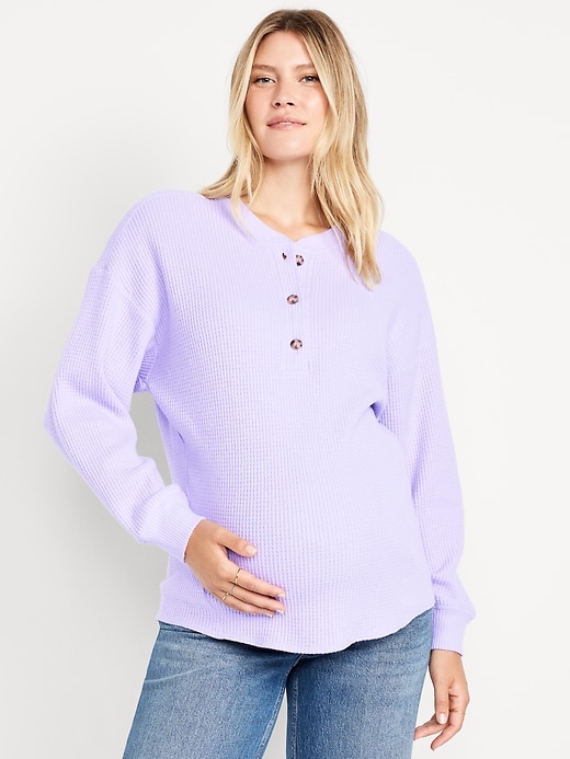 Image number 1 showing, Maternity Oversized Waffle T-Shirt