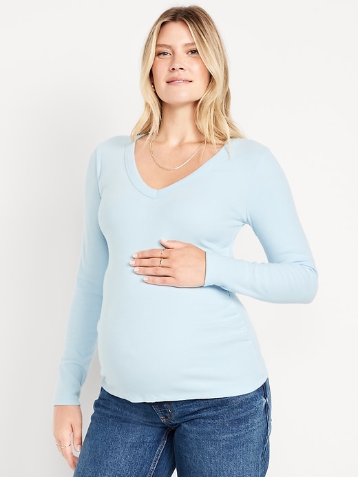 Image number 1 showing, Maternity Snug V-Neck T-Shirt