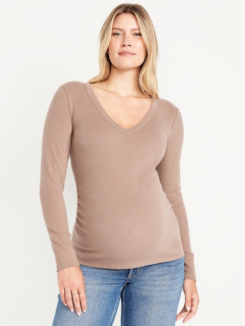 Maternity Snug V-Neck T-Shirt - Driftwood