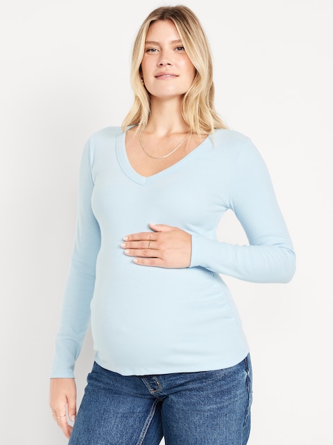 Maternity Snug V-Neck T-Shirt - Sky Maintenance