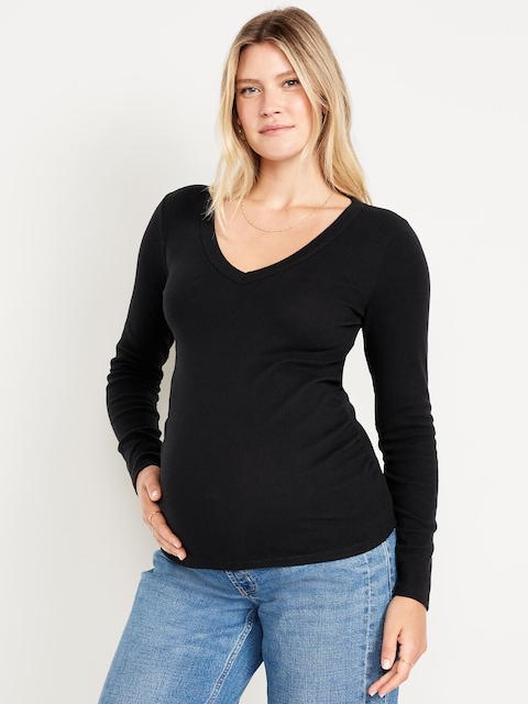 Maternity Snug V-Neck T-Shirt - Black Jack