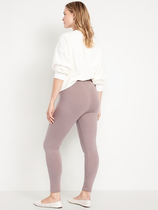 Image number 5 showing, High-Waisted Fleece-Lined Ankle Leggings