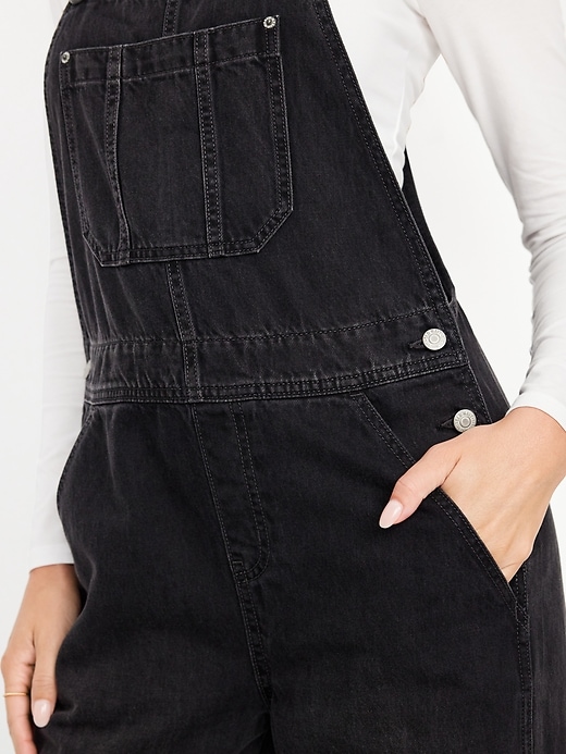 Image number 3 showing, Baggy Wide-Leg Jean Overalls
