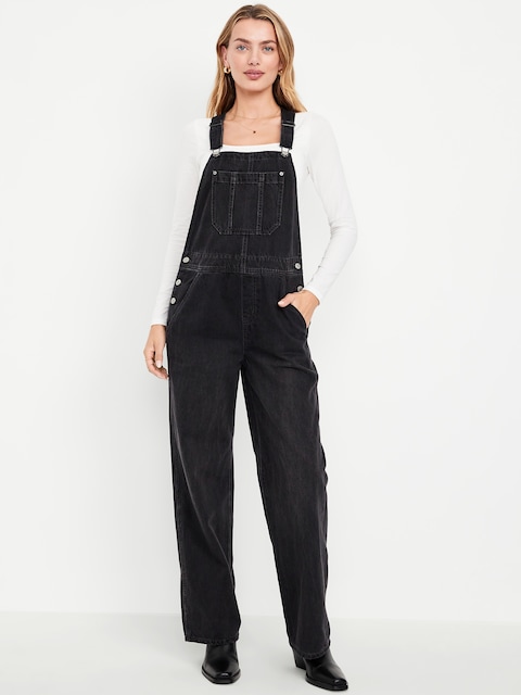 Baggy Wide-Leg Jean Overalls - Mahina