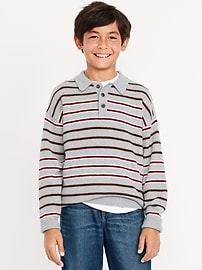 Image number 1 showing, SoSoft Oversized Long-Sleeve Collared Sweater for Boys