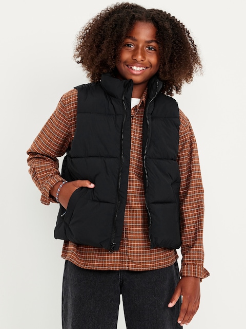 Water-Resistant Quilted Puffer Vest for Boys