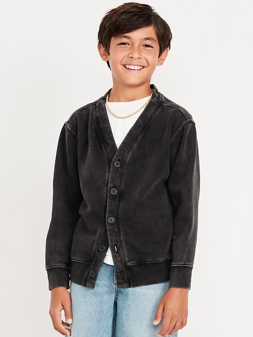 Image number 1 showing, Loose Fleece Cardigan Sweater for Boys