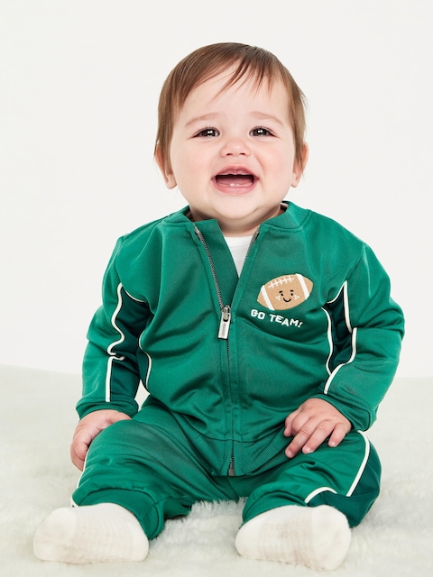Full-Zip Embroidered Jacket and Joggers Set for Baby - Botanica