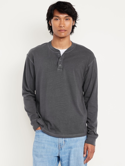 Heavyweight Henley T-Shirt - Blackjack