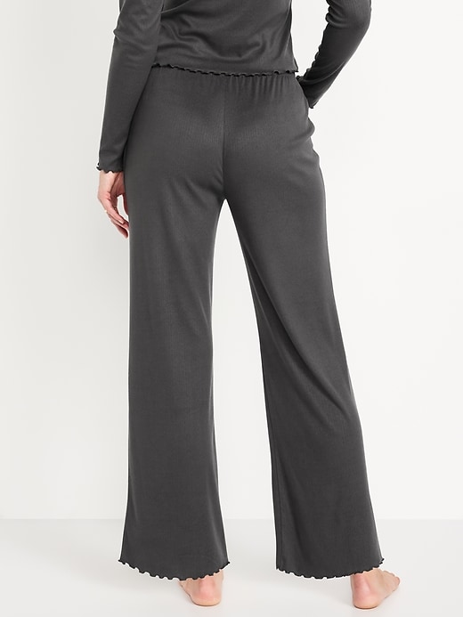 Image number 2 showing, High-Waisted Cozy Rib Pajama Pants