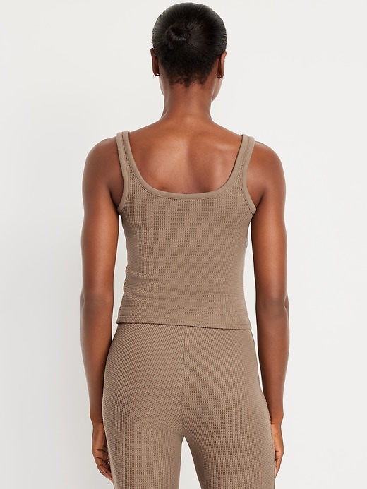 Image number 2 showing, Cozy Waffle Pajama Tank Top