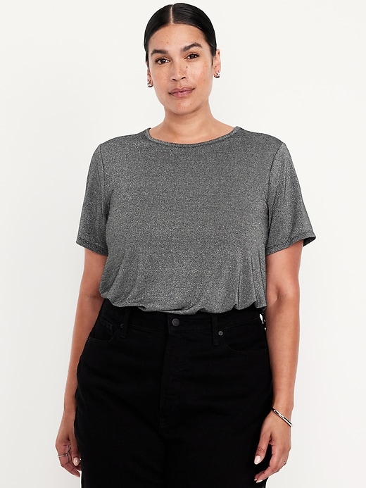 Image number 6 showing, Luxe Crew-Neck Shine T-Shirt