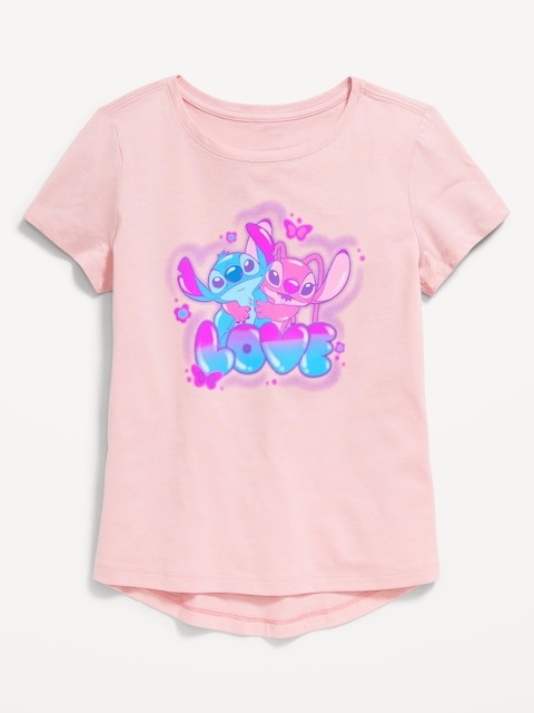 Disney© Lilo & Stitch Graphic T-Shirt for Girls - Stitch And Angel (Pink)