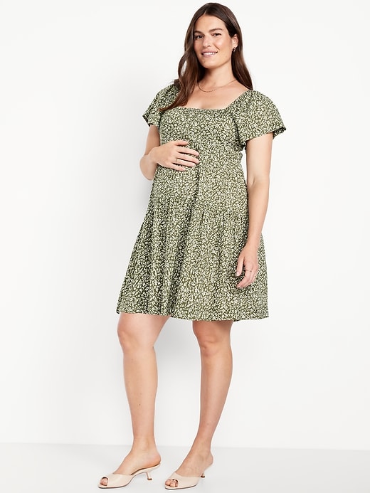 Image number 1 showing, Maternity Square-Neck Mini Dress
