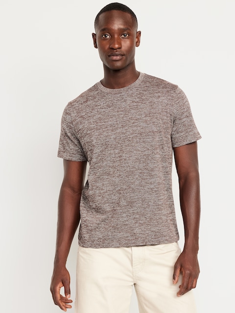 Crew-Neck Striped T-Shirt - Gray Tweed