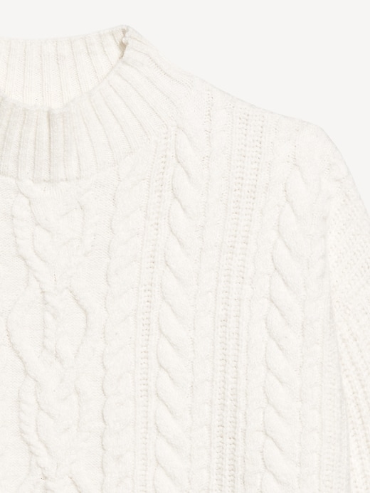 Image number 5 showing, SoSoft Cropped Mock-Neck Cable Sweater