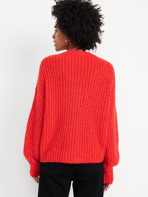 Image number 2 showing, Wool-Blend Shaker-Stitch Cardigan Sweater