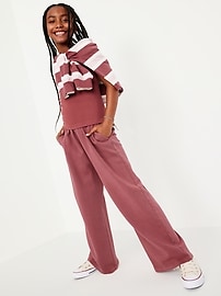 Image number 3 showing, Baggy Fleece Straight-Leg Sweatpants for Girls