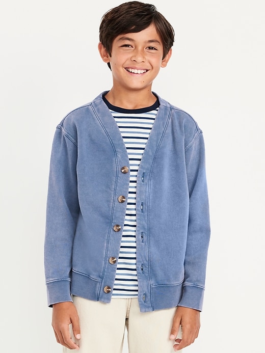 Image number 1 showing, Loose Fleece Cardigan Sweater for Boys