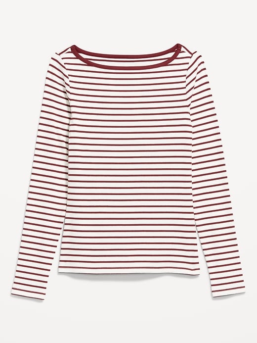 Image number 4 showing, Snug Long-Sleeve Boat-Neck T-Shirt