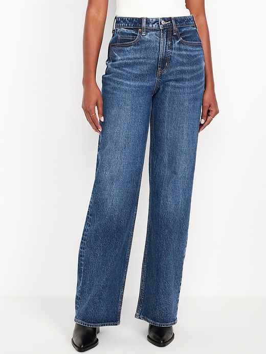 Image number 2 showing, Curvy Extra High-Waisted Wide-Leg Jeans