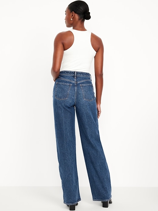 Image number 3 showing, Curvy Extra High-Waisted Wide-Leg Jeans