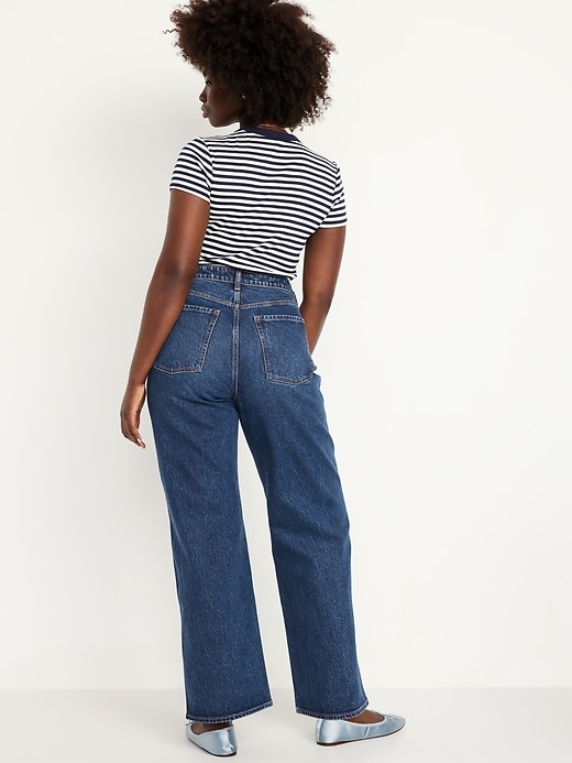 Image number 6 showing, Curvy Extra High-Waisted Wide-Leg Jeans