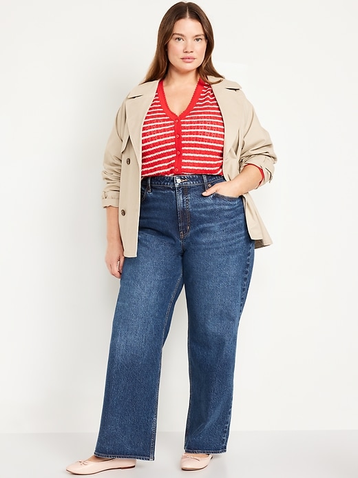 Image number 7 showing, Curvy Extra High-Waisted Wide-Leg Jeans