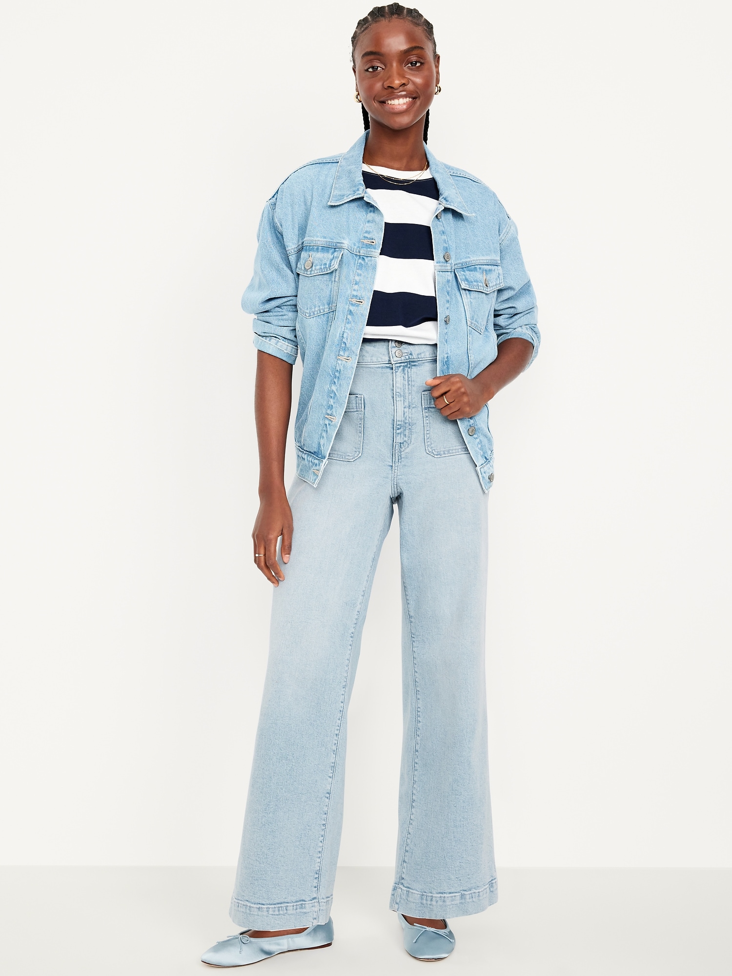 Extra High-Waisted Mariner Wide-Leg Jeans