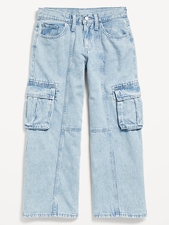 High-Waisted Super Baggy Wide-Leg Cargo Jeans for Girls