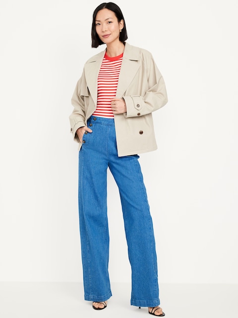 Extra High-Waisted Mariner Wide-Leg Jeans - Bright Medium Wash