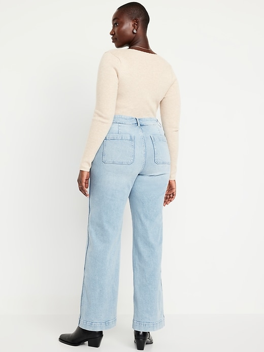 Image number 8 showing, Extra High-Waisted Mariner Wide-Leg Jeans