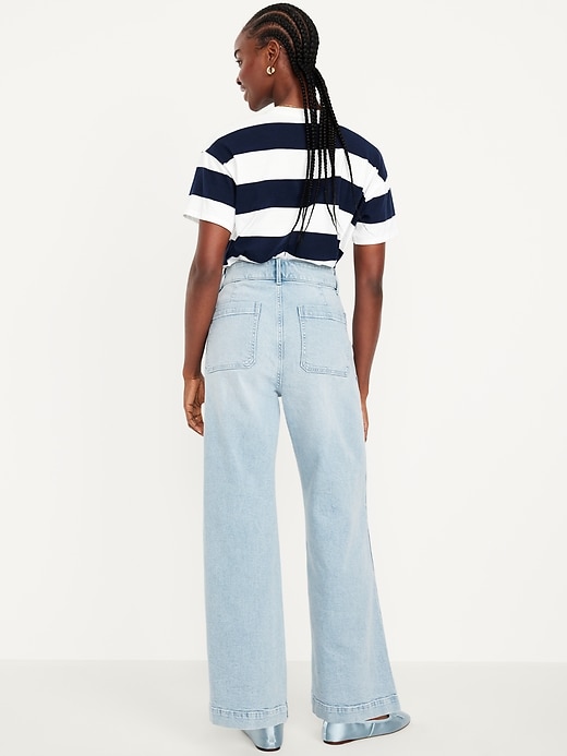Image number 3 showing, Extra High-Waisted Mariner Wide-Leg Jeans
