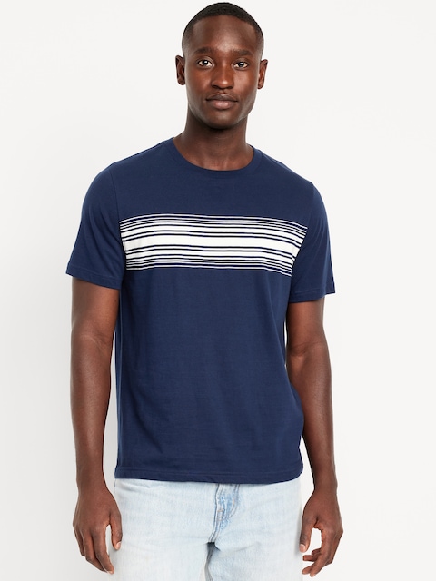 Crew-Neck Striped T-Shirt - Navy Stripe