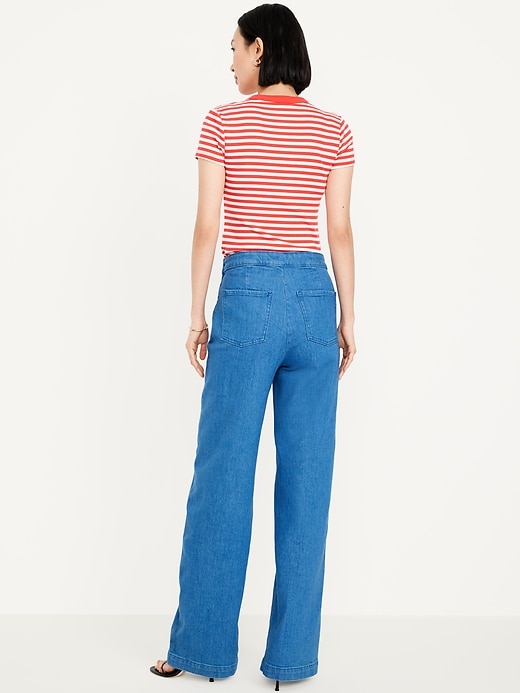 Image number 3 showing, Extra High-Waisted Mariner Wide-Leg Jeans