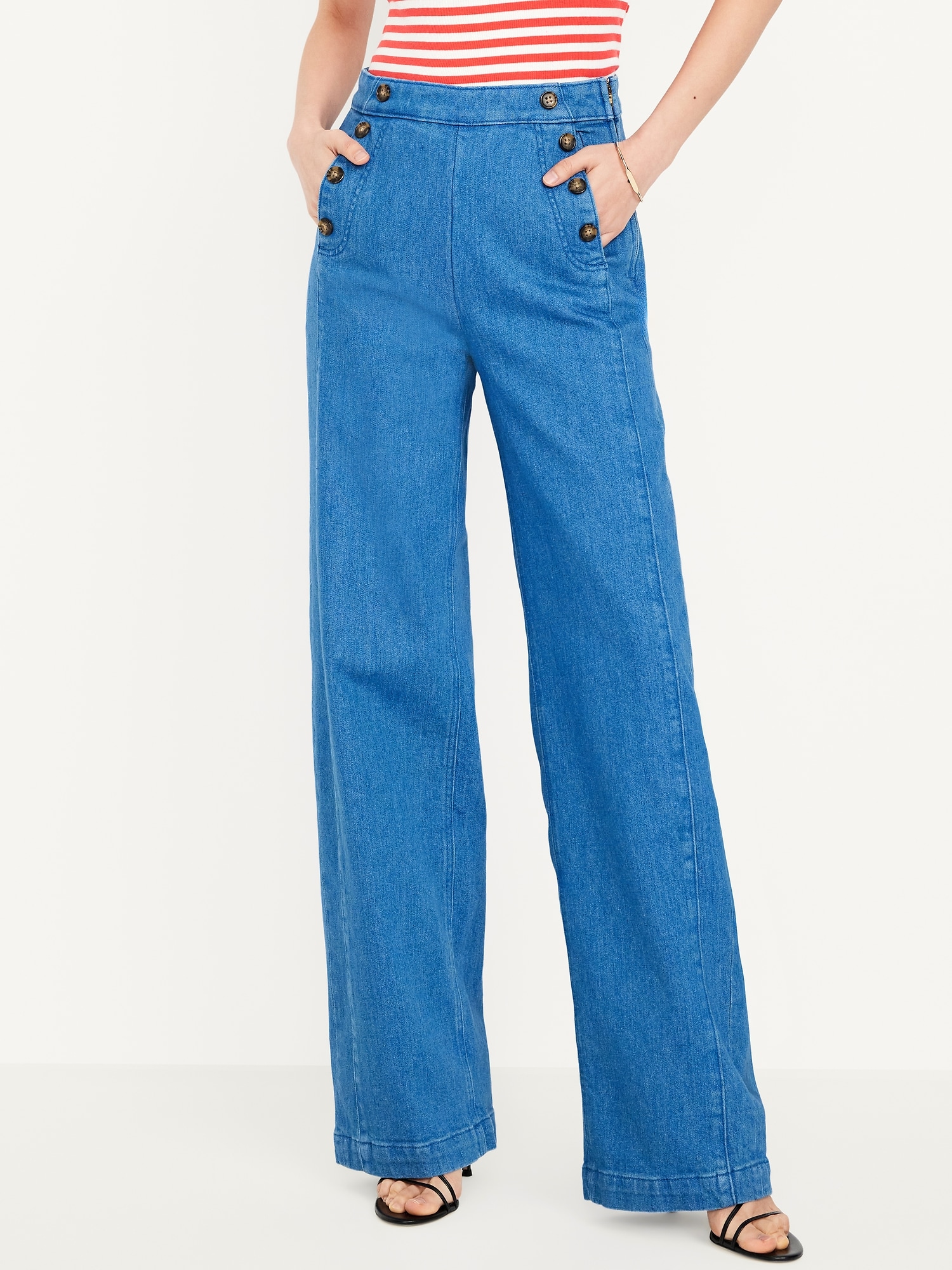 Extra High-Waisted Mariner Wide-Leg Jeans