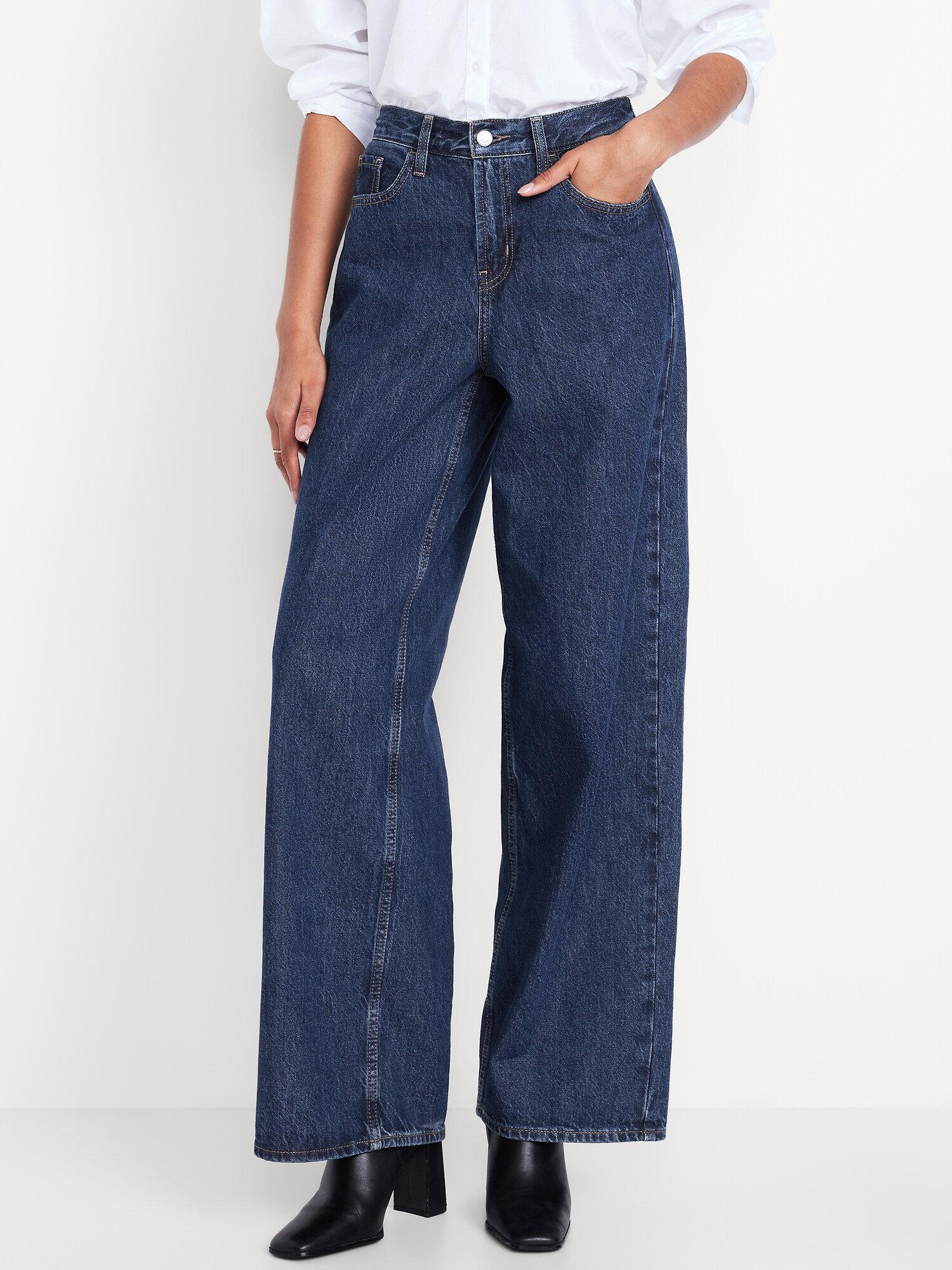 Женские джинсы Old Navy Mid-Rise Wow Baggy Wide-Leg, цвет: Celestia — фото 2