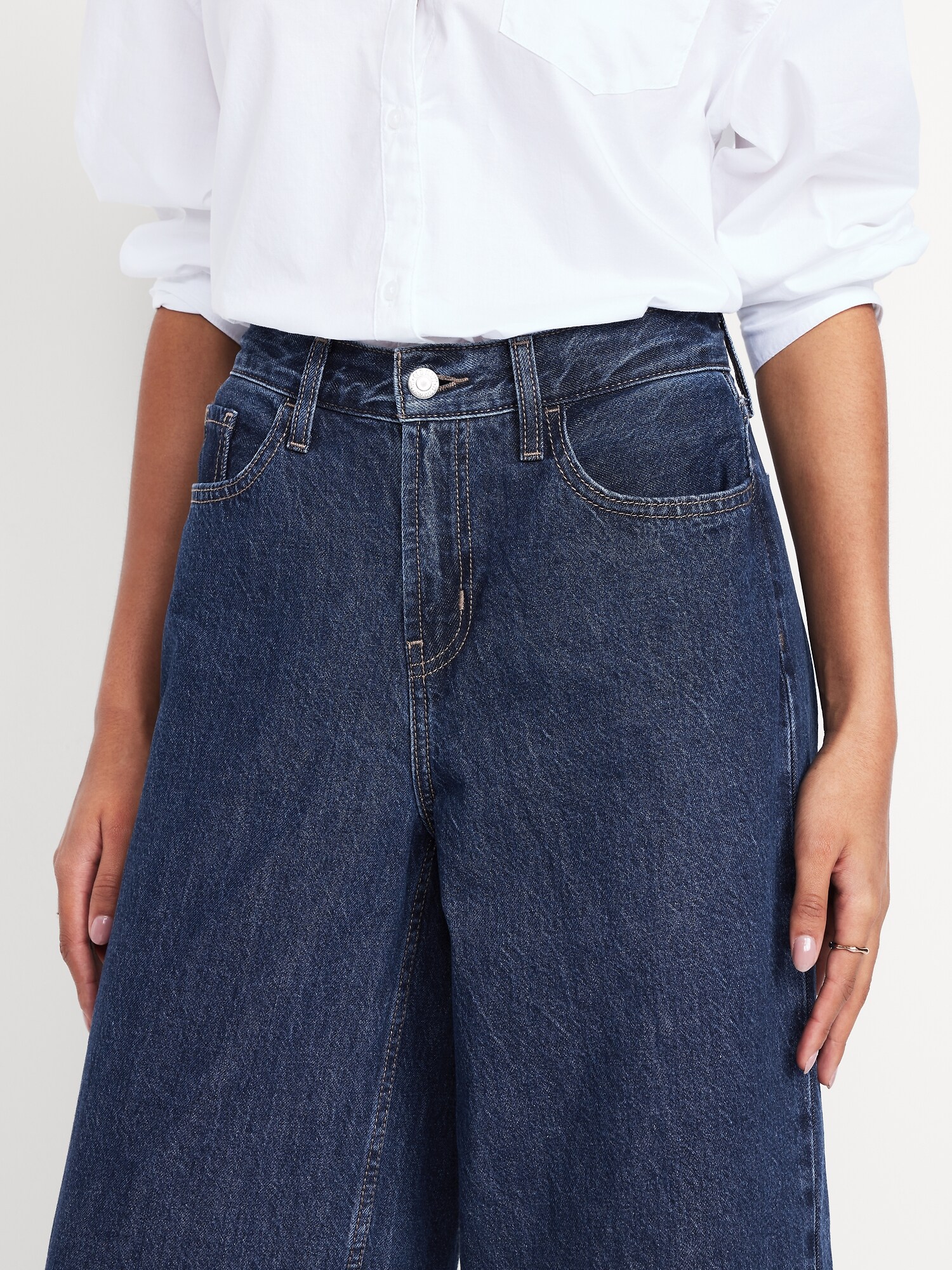 Женские джинсы Old Navy Mid-Rise Wow Baggy Wide-Leg, цвет: Celestia — фото 4