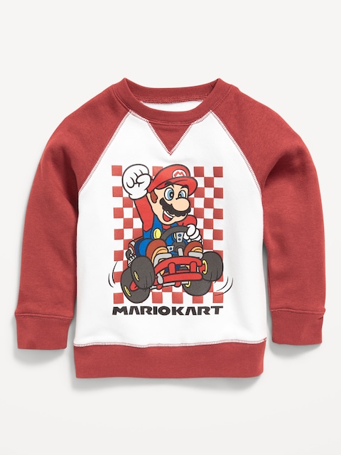 Mario Kart™ Unisex Graphic Sweatshirt for Toddler - Red/White