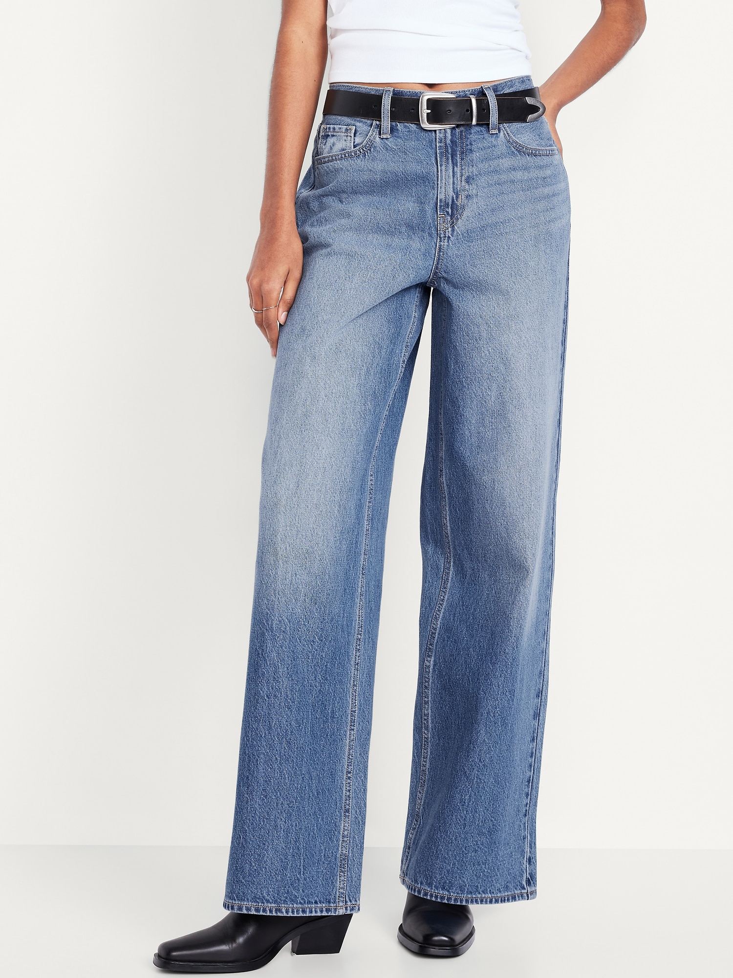 Mid-Rise Wow Baggy Wide-Leg Jeans