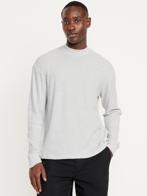 Heavyweight Long-Sleeve Waffle T-Shirt - Medium Heather Gray